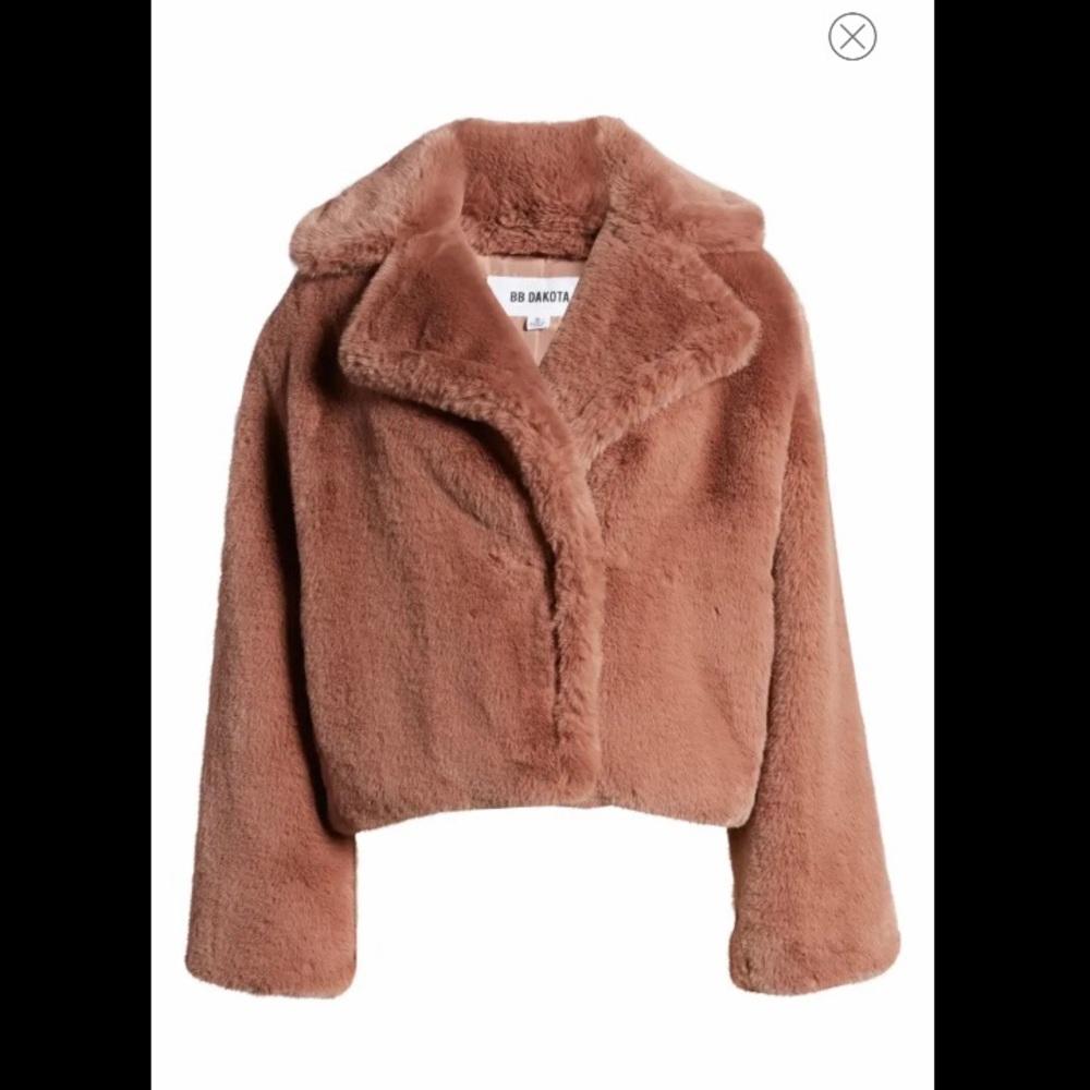 BB Dakota Rose Plush Big Time Faux Fur Jacket